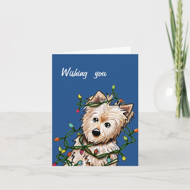 Tarjetas de Navidades de Norwich Terrier (Anverso)
