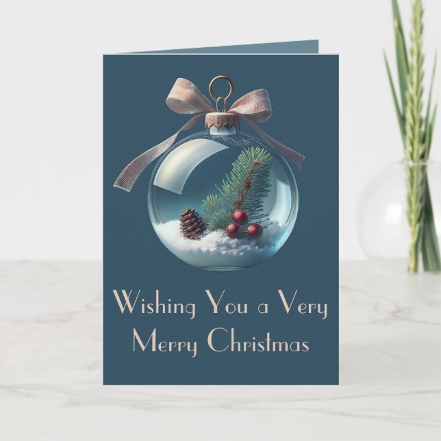 Tarjetas de Navidades de ornamentos de Bow & Vinta (Anverso)