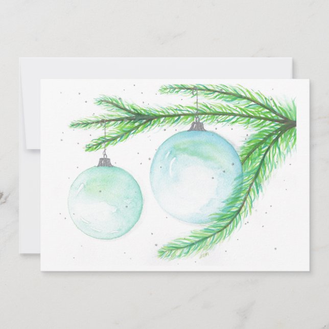 Tarjetas de Navidades de Ornamentos de Navidad (Anverso)