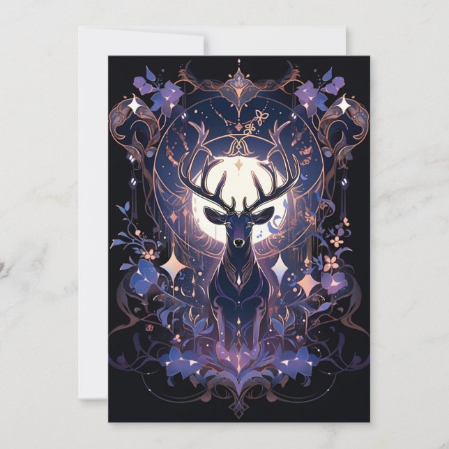 Tarjetas de Navidades de oro índigo Rosa - Impreso (Anverso)