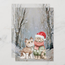 Tarjetas de Navidades de parejas de gatos