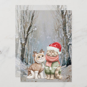 Tarjetas de Navidades de parejas de gatos