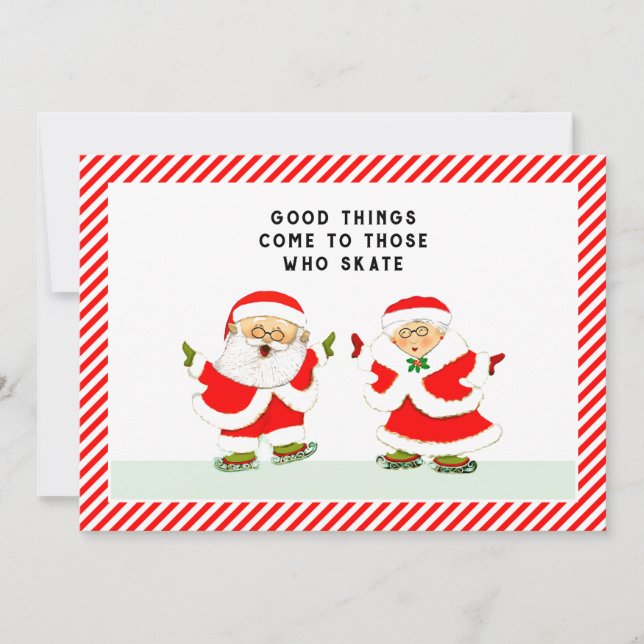 tarjetas de Navidades de patinaje sobre hielo (Anverso)