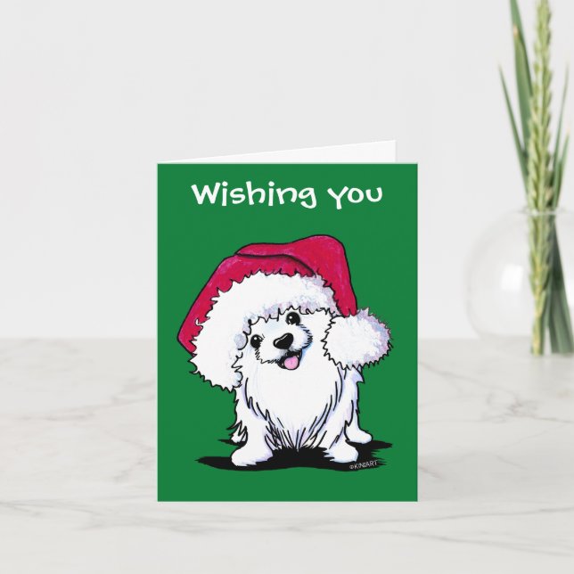 Tarjetas de Navidades de perro de KiniArt Pomerani (Anverso)