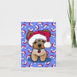 Tarjetas de Navidades de perro de KiniArt Yorkie T