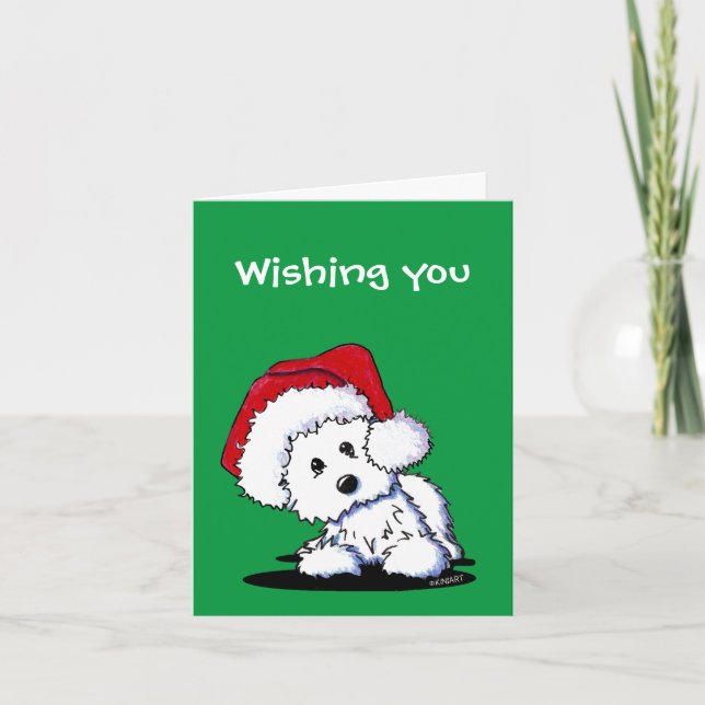 Tarjetas de Navidades de perro KiniArt Santa Westi (Anverso)