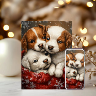 Tarjetas de Navidades de perro lindo