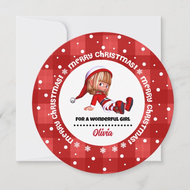 Tarjetas de Navidades de Personalizado Elf Doll pa (Anverso)