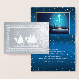 Tarjetas de Navidades de Relieve metalizado Real S