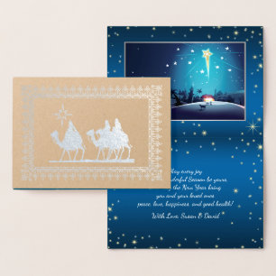 Tarjetas de Navidades de Relieve metalizado Real S