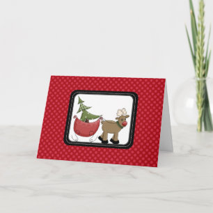 Tarjetas de Navidades de reno y de Sleigh Country