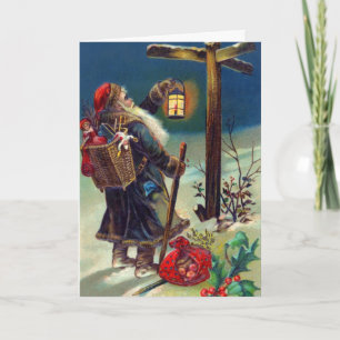 Tarjetas de Navidades de Santa Moda Viejas