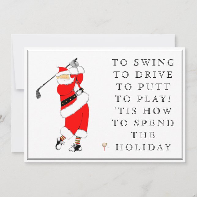 Tarjetas de Navidades de vacaciones de golf (Anverso)