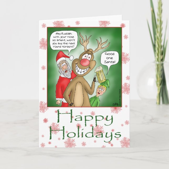 Tarjetas de Navidades divertidas: Bar Hopping (Anverso)