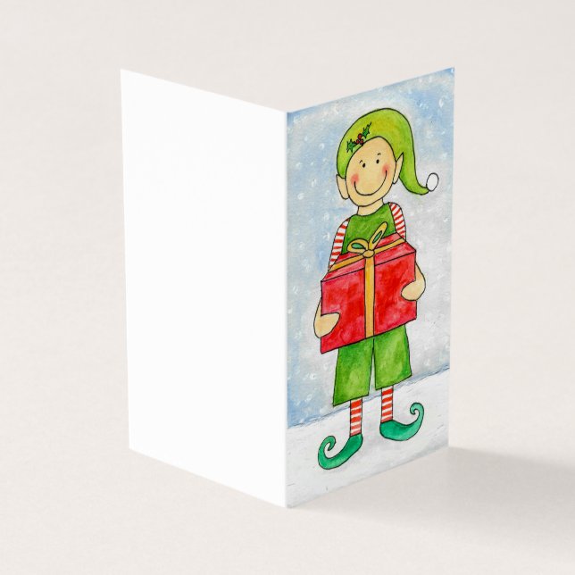 Tarjetas de Navidades Elf Happy (Exterior)