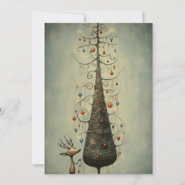 Tarjetas de Navidades escuetas - Dibujar tarjetas  (Anverso)