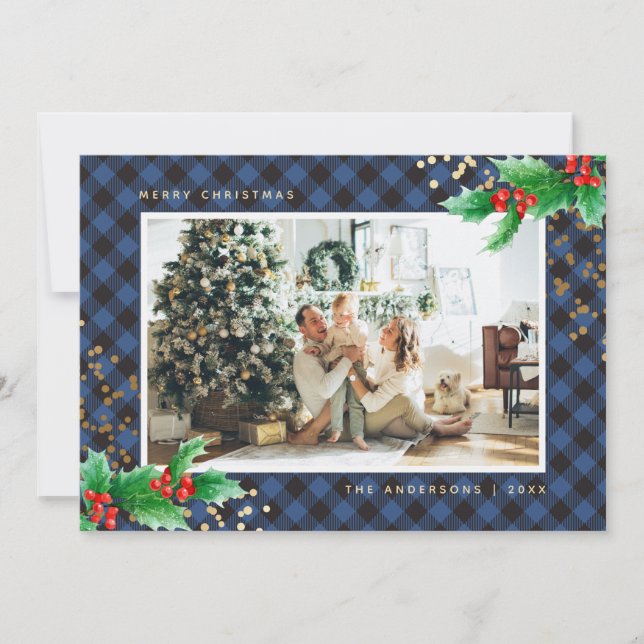 Tarjetas de Navidades fotográficos Blue Buffalo Pl (Anverso)
