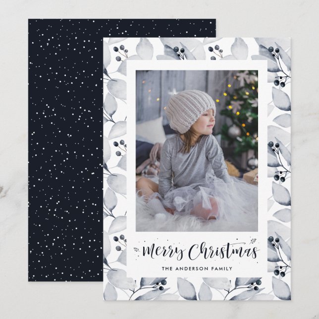 Tarjetas de Navidades fotográficos botánicos de co (Anverso / Reverso)