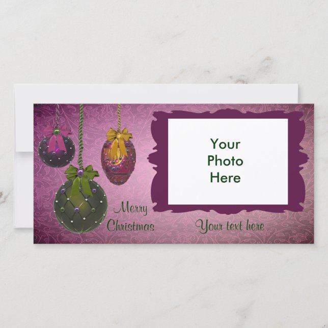 Tarjetas de Navidades fotográficos rojas de época (Anverso)