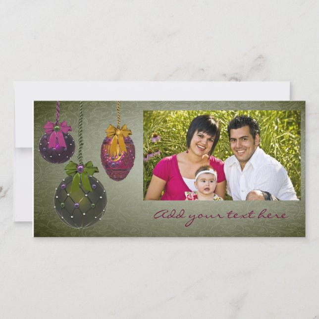 Tarjetas de Navidades fotográficos rojas de época (Anverso)