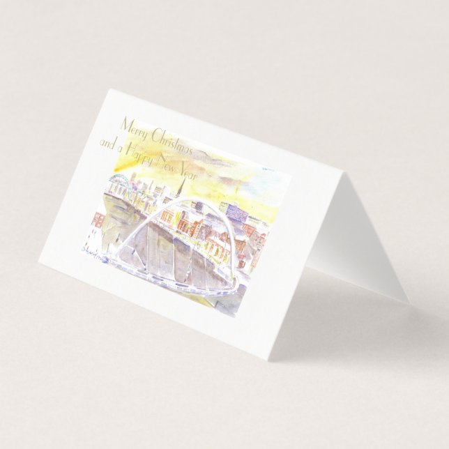 Tarjetas de Navidades Gateshead Milenium Bridge (Anverso)