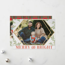 Tarjetas de Navidades geométricos de merry y Brigh