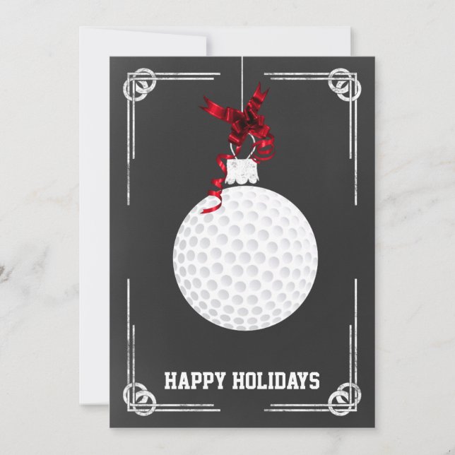 tarjetas de Navidades golfistas de pizarra (Anverso)