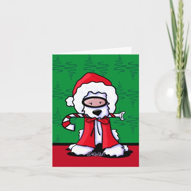 Tarjetas de Navidades KiniArt Snorkle Westie (Anverso)