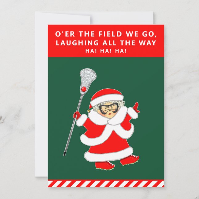Tarjetas de Navidades Lacrosse para chicas (Anverso)