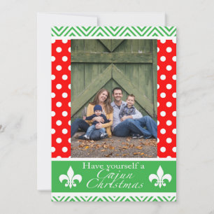 Tarjetas de Navidades Louisiana Cajun - Rojo y Ver