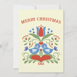 Tarjetas de Navidades Lovebirds y Blossoms