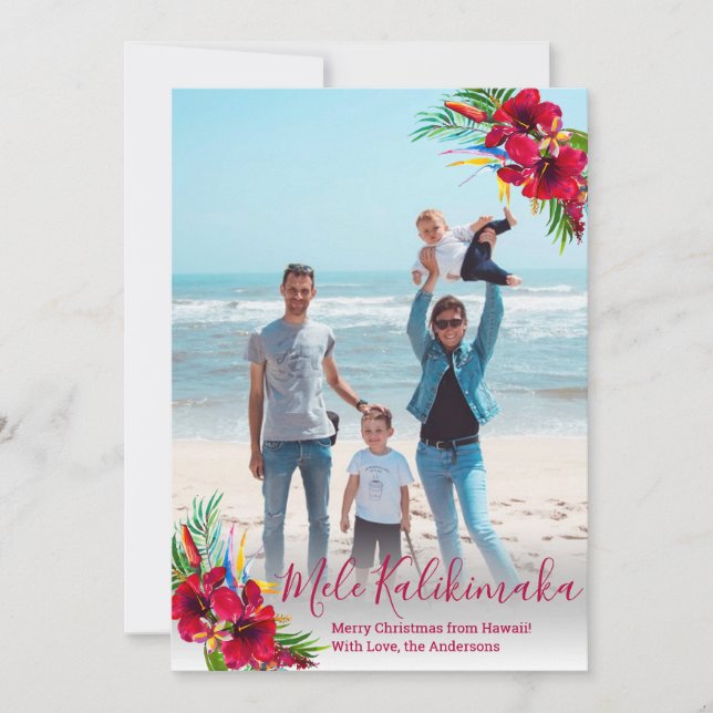 Tarjetas de Navidades Mele Kalikimaka, foto modern (Anverso)
