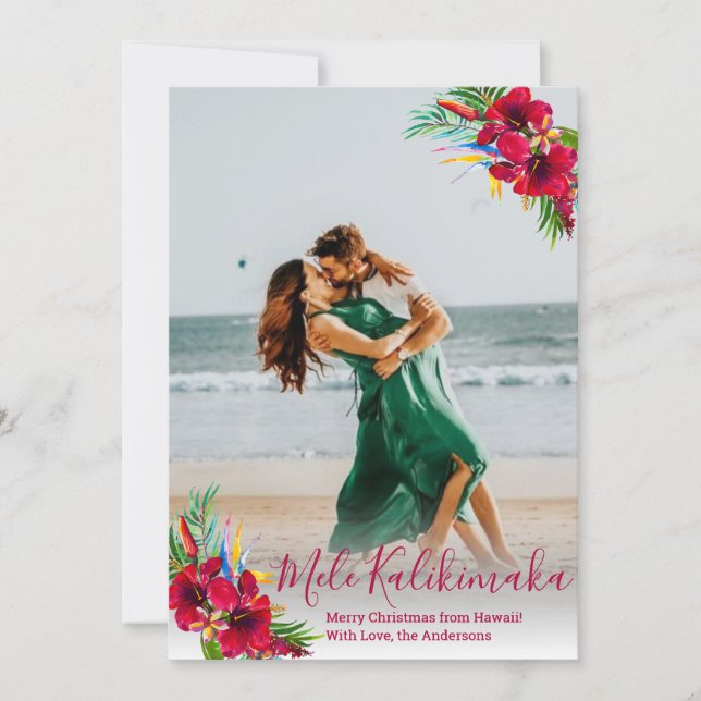 Tarjetas de Navidades Mele Kalikimaka, foto modern (Anverso)