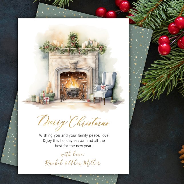 Tarjetas de Navidades no fotográficos con chimenea (Subido por el creador)