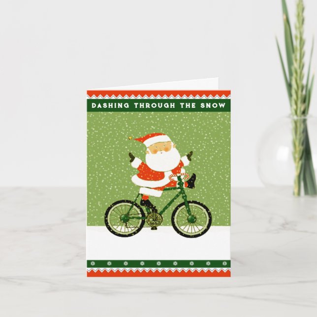 Tarjetas de Navidades para ciclismo de vacaciones (Anverso)