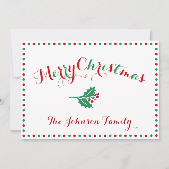 Tarjetas de Navidades Personalizadas Blancas, Roja (Anverso)