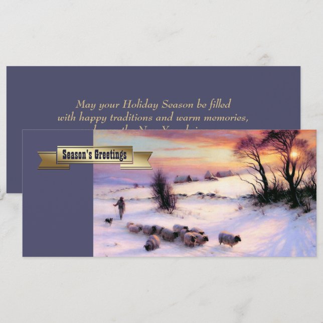 Tarjetas de Navidades Personalizados de Bella Arte (Anverso / Reverso)