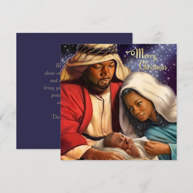 Tarjetas de Navidades planos de arte de la nativid (Anverso / Reverso)