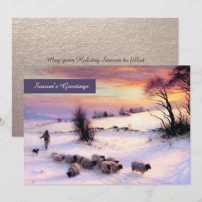 Tarjetas de Navidades planos Personalizado Bella A (Anverso / Reverso)
