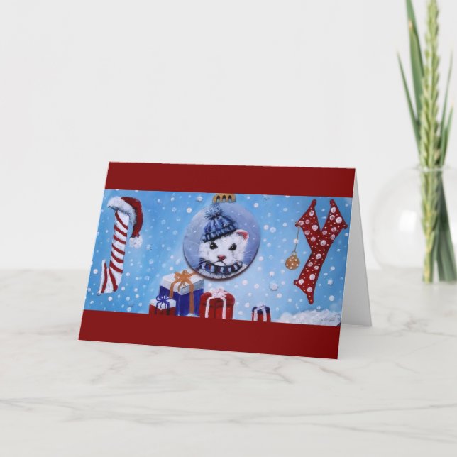 Tarjetas de Navidades plegables Ferret JOY Blank (Anverso)