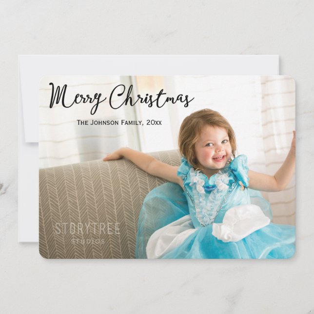 Tarjetas de Navidades redondas con foto (Anverso)