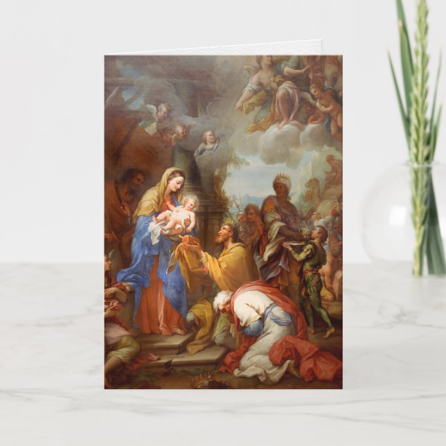 Tarjetas de Navidades religiosos | Adoración de lo (Anverso)