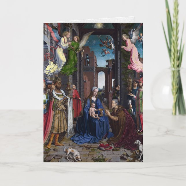 Tarjetas de Navidades religiosos | El nacimiento d (Anverso)