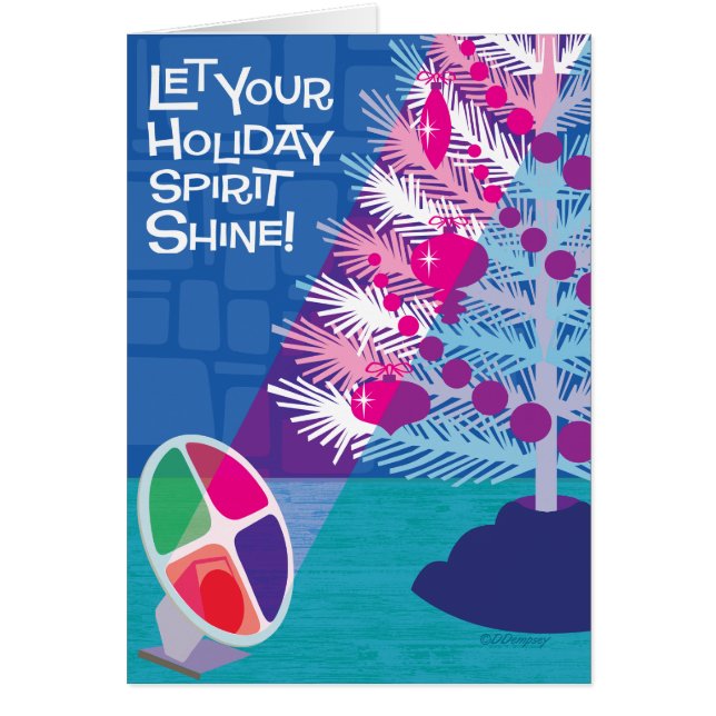 Tarjetas de Navidades retro de árbol de aluminio (Frente)