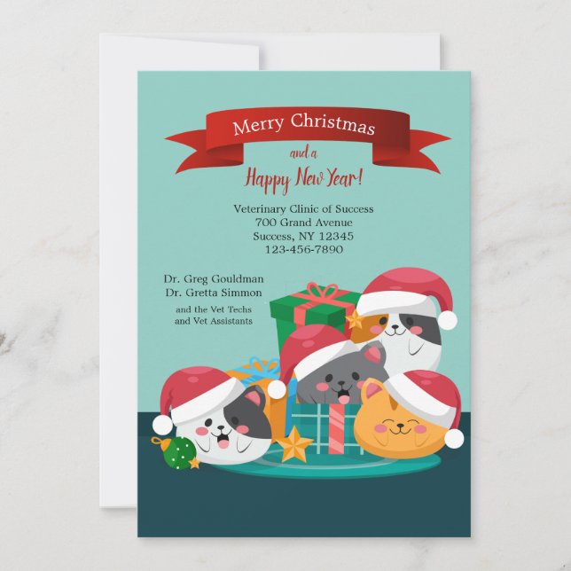 Tarjetas de Navidades veterinarios (Anverso)