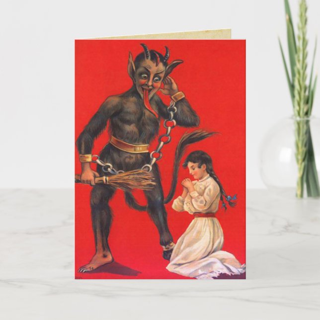 Tarjetas de Navidades Vintage Krampus (Anverso)