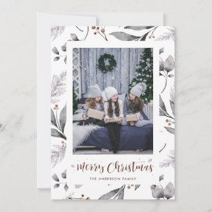 Tarjetas de Navidades Watercolor Winter Berries Gr