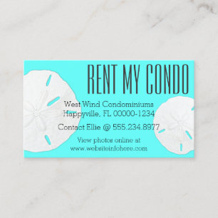 Tarjetas de Negocio de Alquiler de Condominio Azul