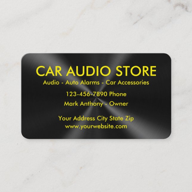 Tarjetas de Negocio de Audio para Autos (Anverso)