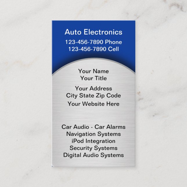 Tarjetas de Negocio de Audio para Autos (Anverso)